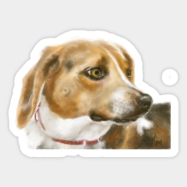 Sweet Beagle Pooch Pup Dog Sticker by LITDigitalArt